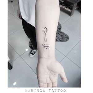 🥄Instagram: @karincatattoo #spoon #letme #quote #tattoo #tattoos #tattoodesign #tattooartist #tattooer #tattoostudio #tattoolove #tattooart #istanbul #turkey #dövme #dövmeci #design #girl #woman #tattedup #inked #ink #tattooed #small 