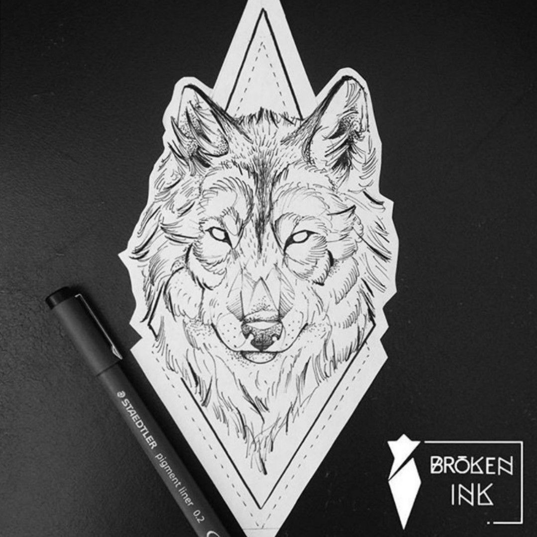 How to draw wolf head tribal tattoo 2  YouTube