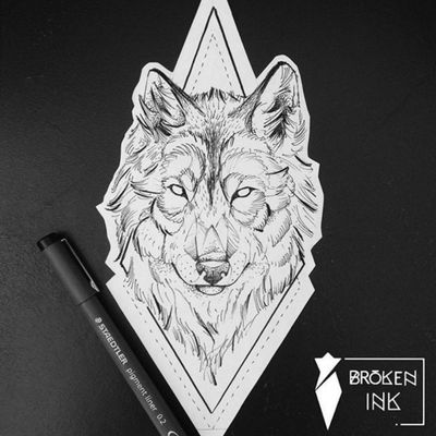 traditional wolf tattoo drawings