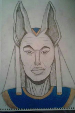 Egyptian God Anubis inspired self portrait #egyptian #god #anubisttattoo #anubis #sketch #selfportrait (Artist: Me)