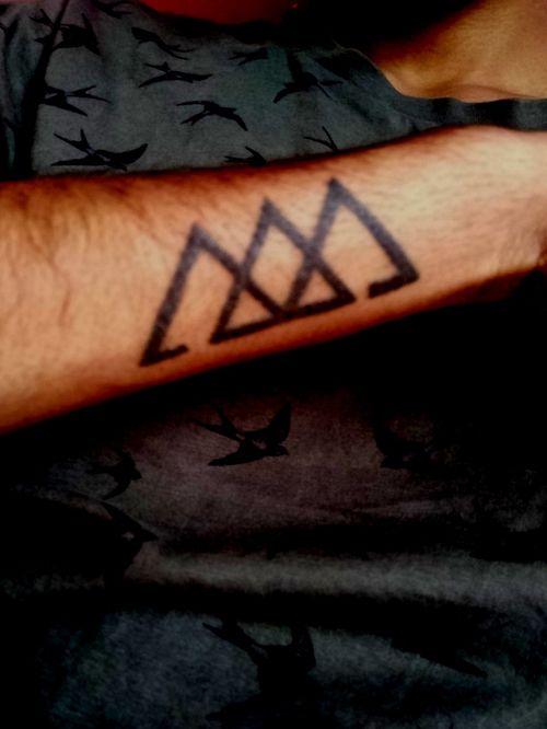 Tattoo Uploaded By Deep Kumar Three Triangle Means Body Soul Spirit Past Present And Future Tattoodo