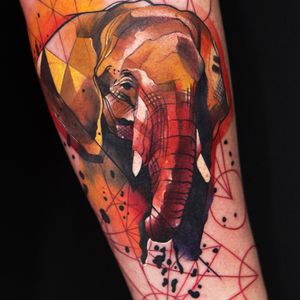 #IvanaBelakova #graphic #elephant tattoo