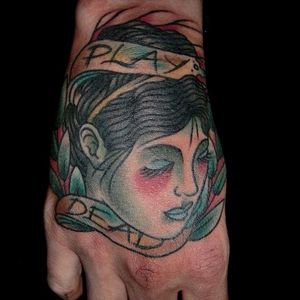 #Traditional #playdead #lady tattoo By #JoelSoos