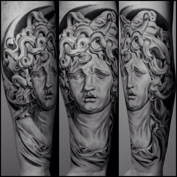 Shane Olds в Instagram: «Medusa statue from last week, thanks Scarlett!» |  Tatuagens originais, Tatuagens retro, Tatuagens gregas
