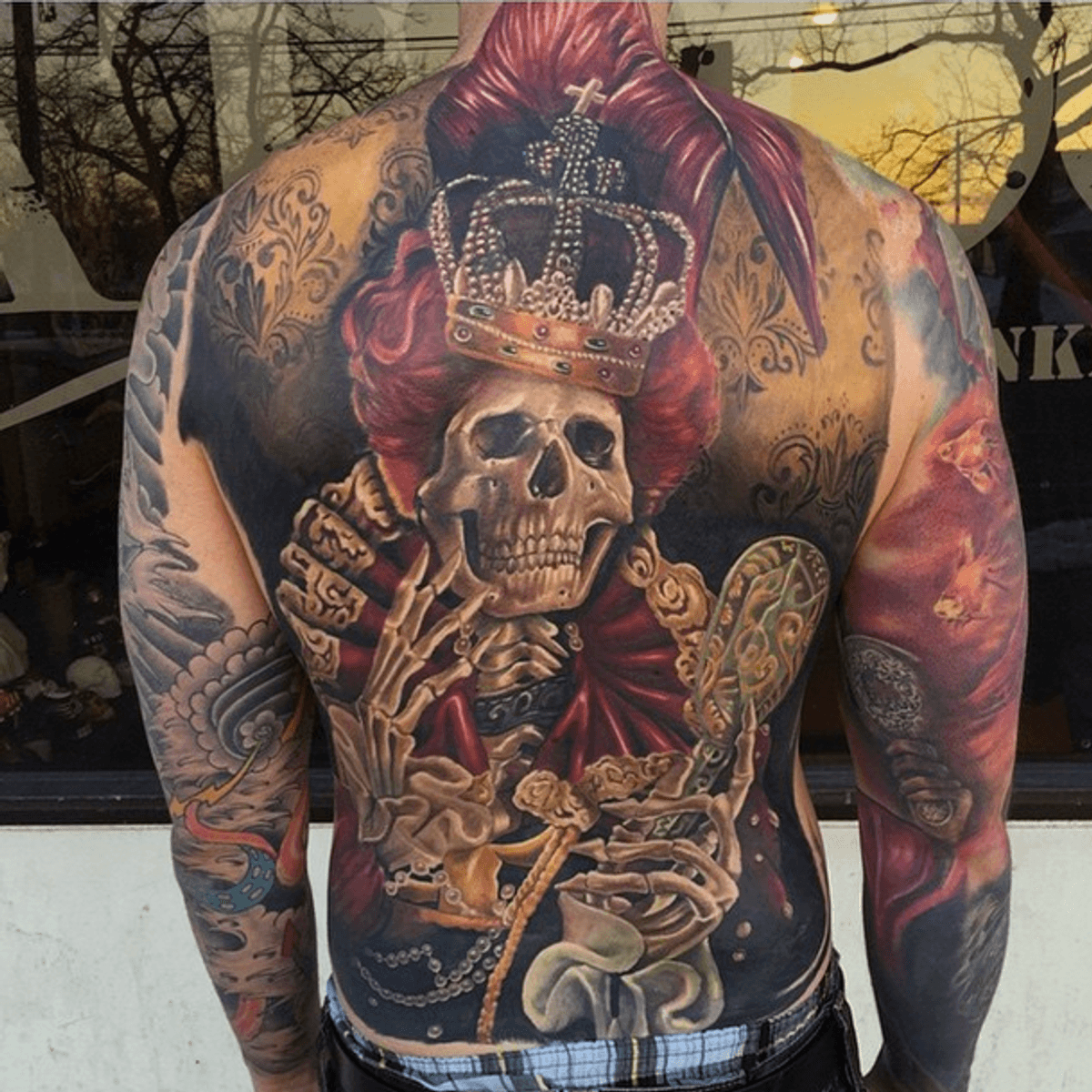 Tattoo uploaded by Tattoodo • #realistic #skeleton #queen #fullback # ...
