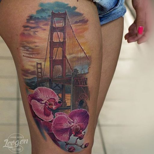#realistic #fullcolor #bridge #orchid #flower #sunrise #EugeneKnysh