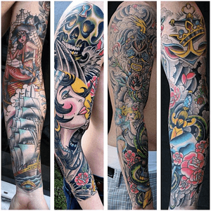 #traditionaltattoo #sleeve #colortattoo #traditional