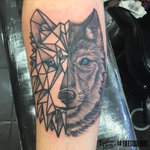Geo-puppy tattoo done by christian0reilly #animal #dog #geometric