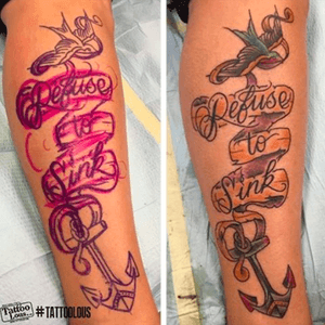 Refuse to sink traditional tattoo done by briyuntattoos, Huntington #colortattoo #traditional
