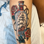 Tattoo by steve_zaza_lt #roses #ship #bottle #love #rlp