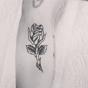 Rose tattoo by JP #rose #blackandgrey #traditionaltattoo #bedstuy #brooklyn #newyork #bigbangink