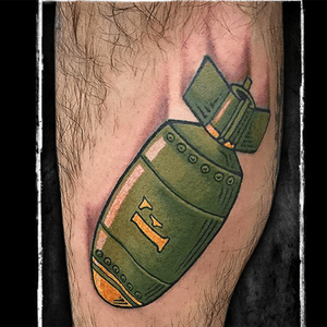 Dropping The "F" Bomb! - Tattoo By Dennis Gladwell #bomb #dennisgladwell 