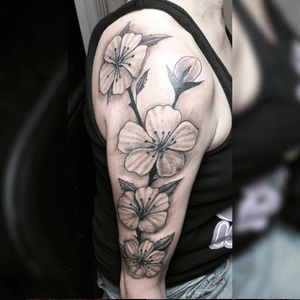 Flowers by Vinny #coneyislandvinnytattoo #coneyislandvinny #flower #flowers #sleeve #blackandgrey