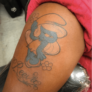 La Schtroumpfette🖌  #smurfette by Esco. #smurfs #darkskin #smurf #smurfette #cartoon #crazymonkeytattoos