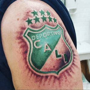 Insane Soccer Patch! Done by INK FLOW Tattoos artist KRYS MORE at our Washington heights studio! #inkflowwork #soccer #soccerpatch #inkflowtattoos #nyc 