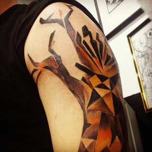 Something different and unique by javy_tattoos #chameleotatz #geometric