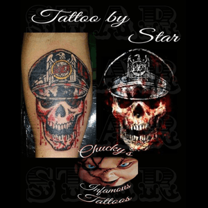 Awesome bloody skull #chuckyinfamoustattoos #skull #bloody