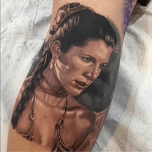 RIP tattoo by Mike Carro #starwars #princessleia #mikecarro #undeadink #undeadinkny #rip #movie #character