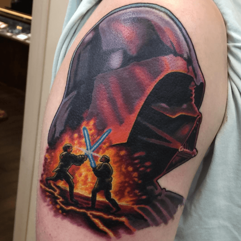 Carla Pinto on Instagram If youre not with me then youre my enemy  Anakin starwars anakin starwarstattoo obiwan lightsaber darthvader  watercolortattoo