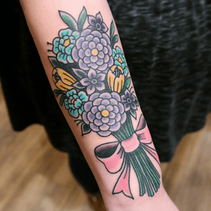 Awesome flower tattoo at Black Door Tattoo #flower #floral #blackdoortattoo #color