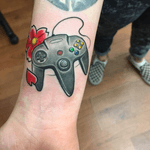 Playstation remote tattoo #playstation #play #videogames #games #animation #floral #flower 