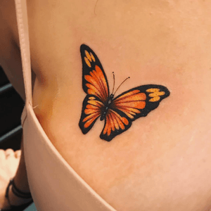 Minimalistic butterfly tattoo #butterflytattoo #bitterfly #brooklyn #armageddoninkbk2 #armageddoninkbk