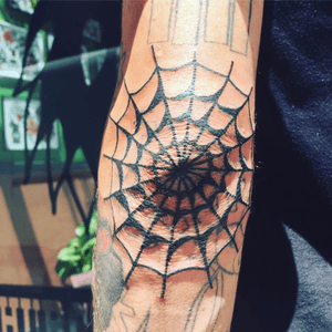 Spider web tattoo by Raya #spiderweb #web #geometric #traditional 