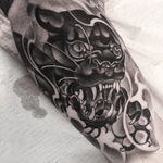 Japanese inspired piece at Family Art Tattoo #japanese #tiger #blackandgrey 