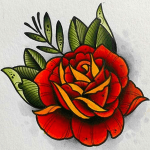 A watercolor rose from one of my flash sheets. By Jason Avery Black cat tattoo! #jasonavery #watercolor #rose #flash 
