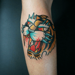 Traditional tiger tattoo by Havit Oida #traditional #tiger 