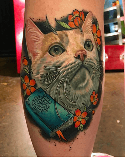 Had such a fun time tattooing this cutie named Floyd yesterday at my studio @Grit_N_Glory #cat #cattoo #cattattoo