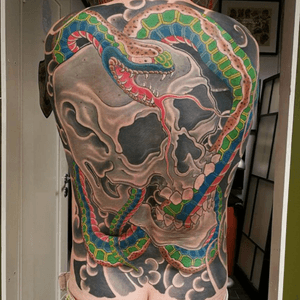 #skull and #snake, #japanese #backpiece