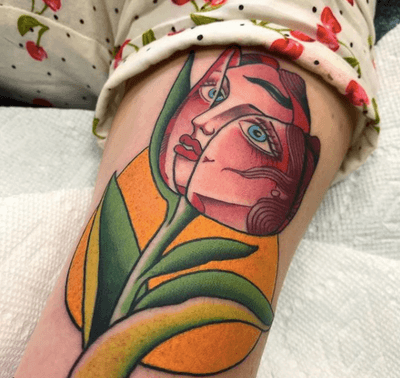 Tulip girl on the inner arm. #flowerchild