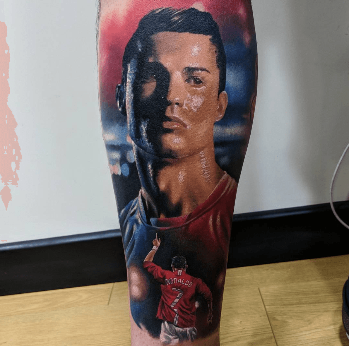 Football is My Drug Cristiano Ronaldo is My Dealer  Throwback to when  Junior got a tattoo of Cristiano doing Siii celebration on his arm   Cutest Thing ever   Facebook