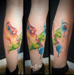 Abstract watercolor tattoo 😍🐝 #feminintattoo #girltattoo #watercolortattoo #watercolourtattoo #charlettbeetattoo #charlettbee #colortattoo #colourtattoo #awesome #art #bodyart #pride #pridetattoo