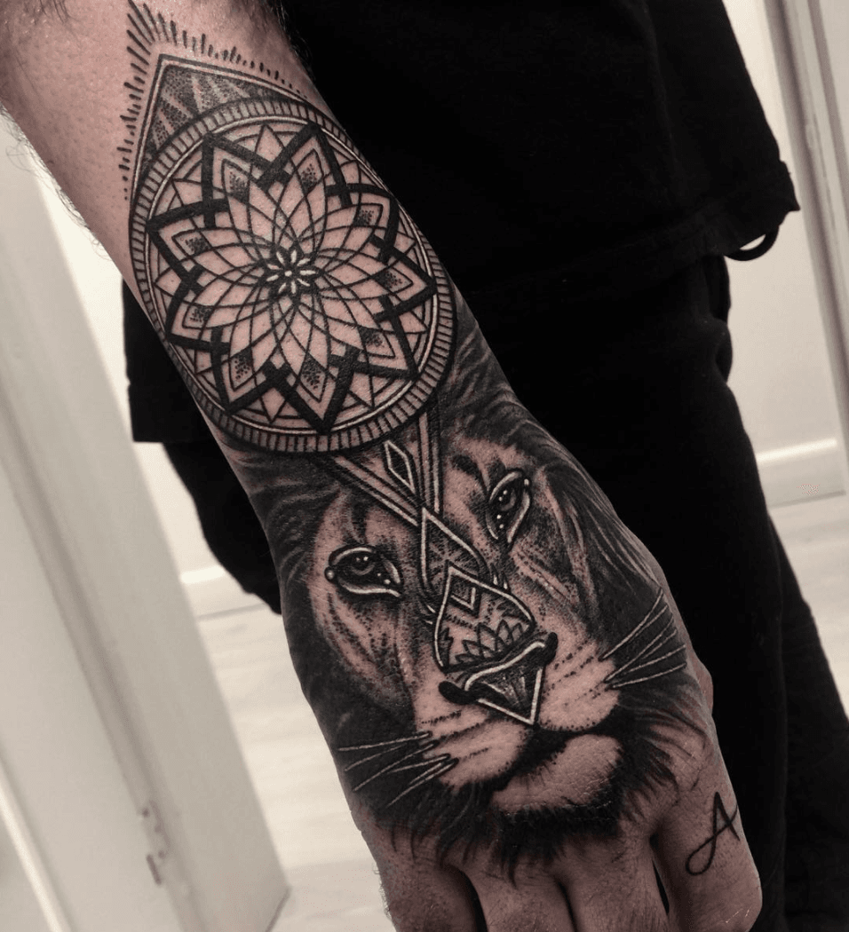 tattoo lion mandala by tattoosuzette on DeviantArt