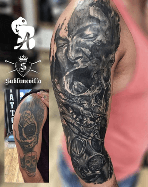 Hard time on this COVER done in @Sublimevilla_Zurich #zurich #swiss #portugal #porto #tattoogrey #girltattoo #swisstattoo #zurichtattoo #coveruptattoo