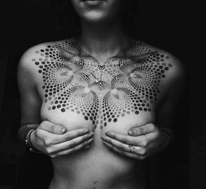 Ornamental tattoo by Ilya Cascad #sacredgeometrytattoo #dotwork #ornamental 