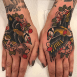 Neotraditional tattoo by Matt Adamson #floral #flower #bird #handtattoo #neotraditional 