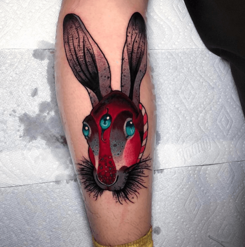 American Traditional Bunny Big Core  The Hide Out Concord NH  rtattoos