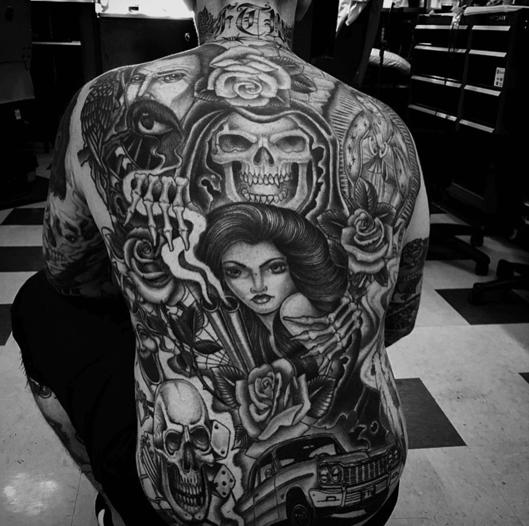 Tattoo uploaded by Dazza Mayhem  Custom designed chicano day of the dead  back piece with sydney harbour bridge and oprea house  Tattoodo