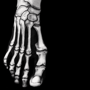 Skeleton foot by daat_kraus #skeleton #blackwork #santarosatattoo #ouch