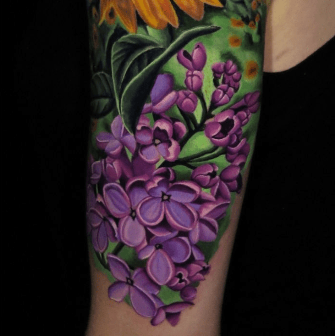 white lilac flower tattoo