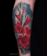 Realism flower tattoo by Phil Garcia #flower #red #floral #realism #realistic