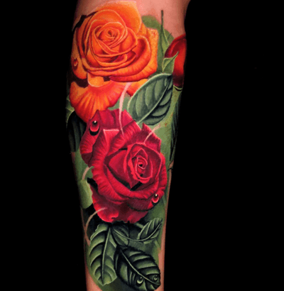 Roses cover up by Jose Guevara Morales #flower #floral #roses #rosetattoo