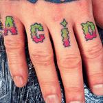 Freehand finger tattoos by Marcin Aleksander Surowiec #lettering #acid #fingertattoo