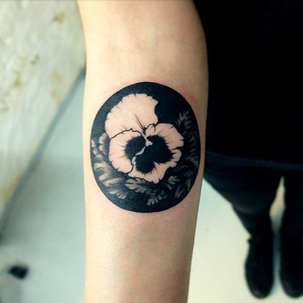 Pansies tattoo on the forearm  Tattoogridnet