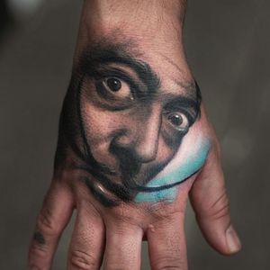 #portrait #blackandgrey #Dali #hand #YomicoMorena