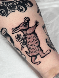 Traditional Rabbit with Flowers