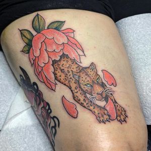 Leopard and peony for Rebecca, really enjoyed the leopard element of this!